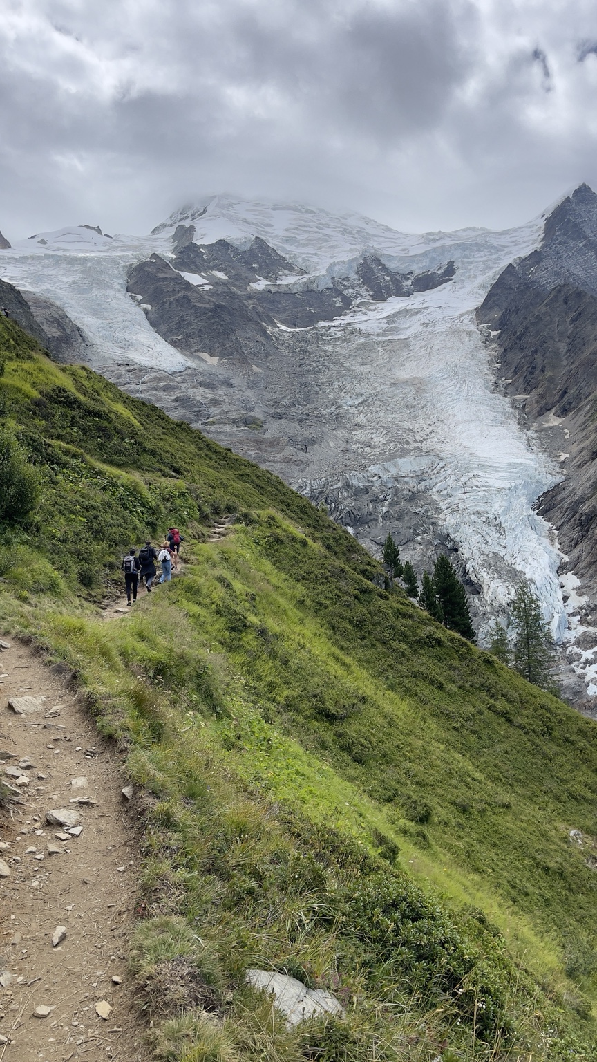 Randonnée face au glacier